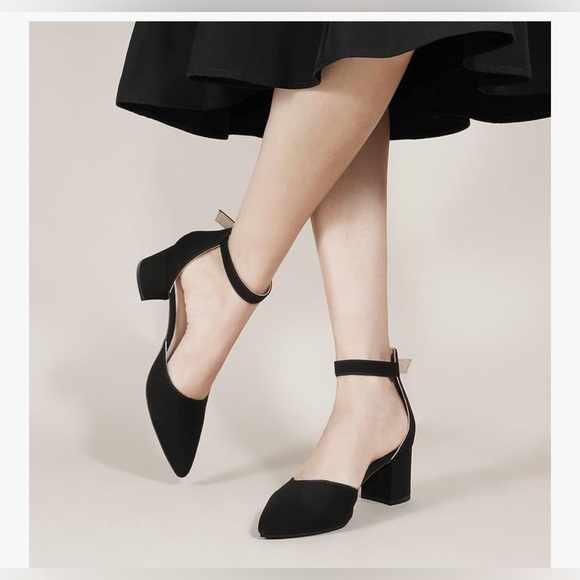 Ankis Elegant Black Ankle Strap Heels - Picture 2 of 9